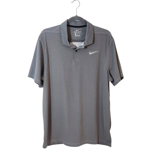 Nike Men's Gray Dri-Fit Polo Shirt Size Large