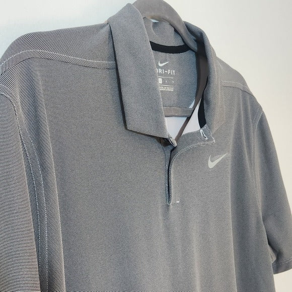 Nike Men's Gray Dri-Fit Polo Shirt Size Large