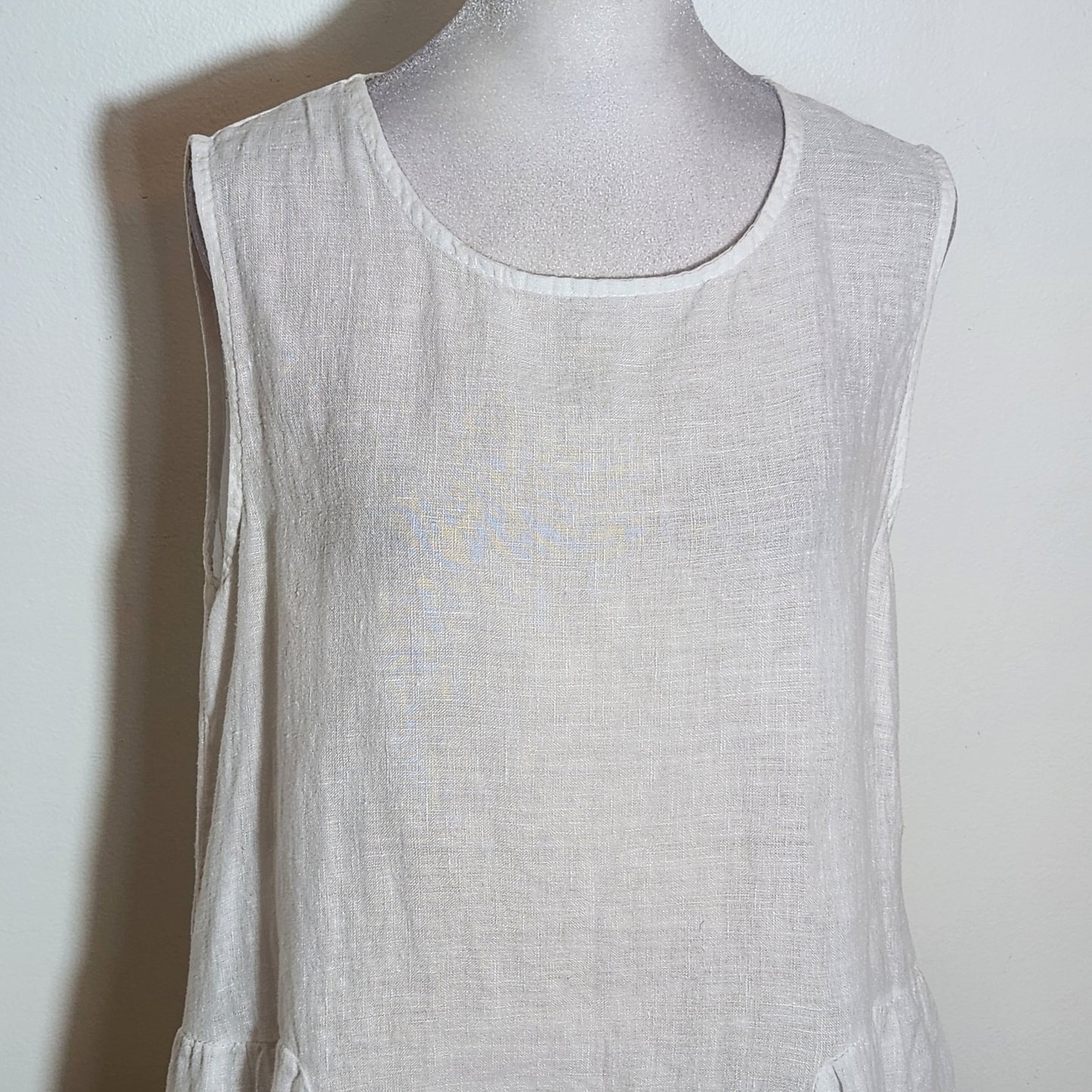 Francesca Bettini White Linen Sleeveless Blouse Size Small