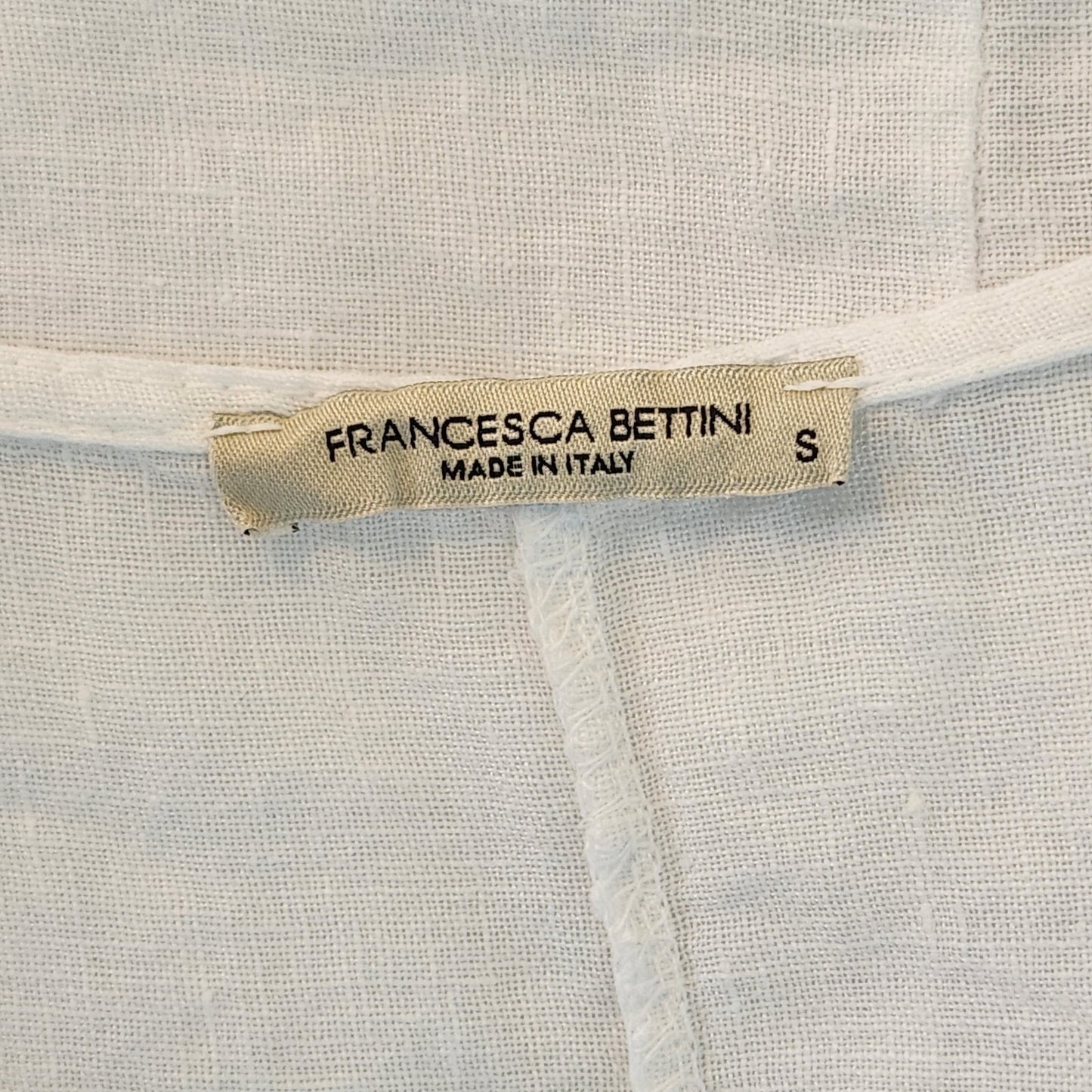 Francesca Bettini White Linen Sleeveless Blouse Size Small
