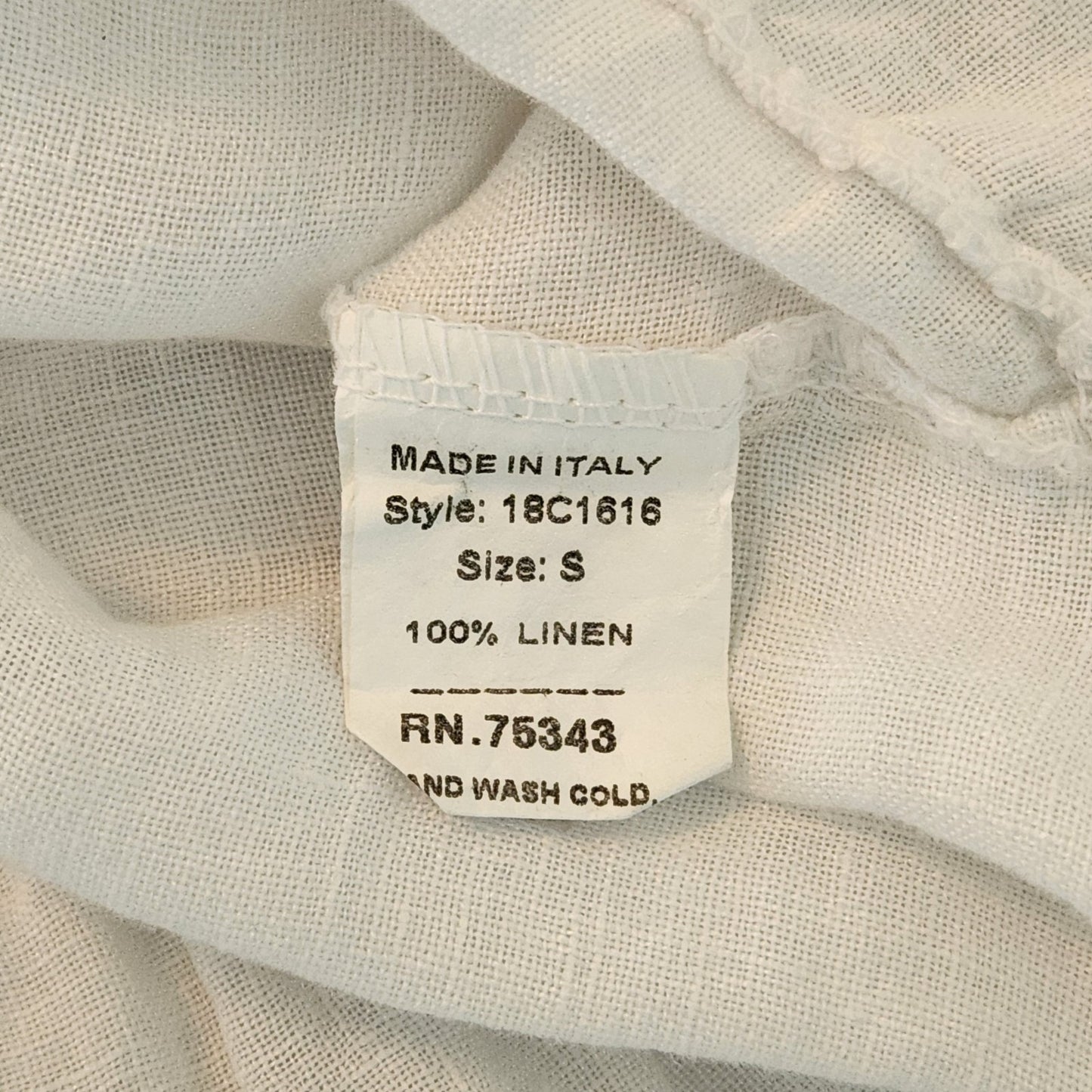 Francesca Bettini White Linen Sleeveless Blouse Size Small