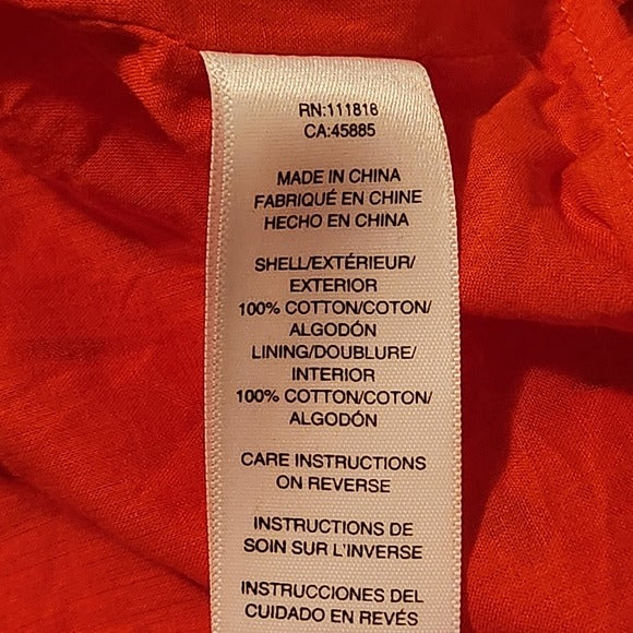Michael Kors Orange Eyelet Lace Mini Dress Size Large Off-the-shoulder