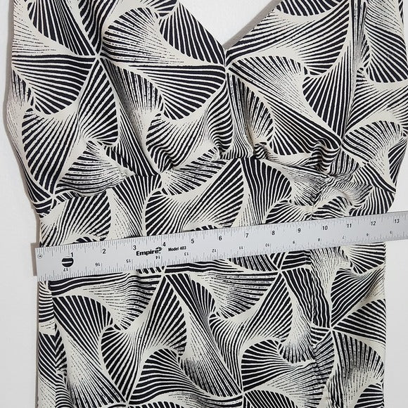 Urban Outfitters Black and White Print Satin Slip Midi Dress Size Small