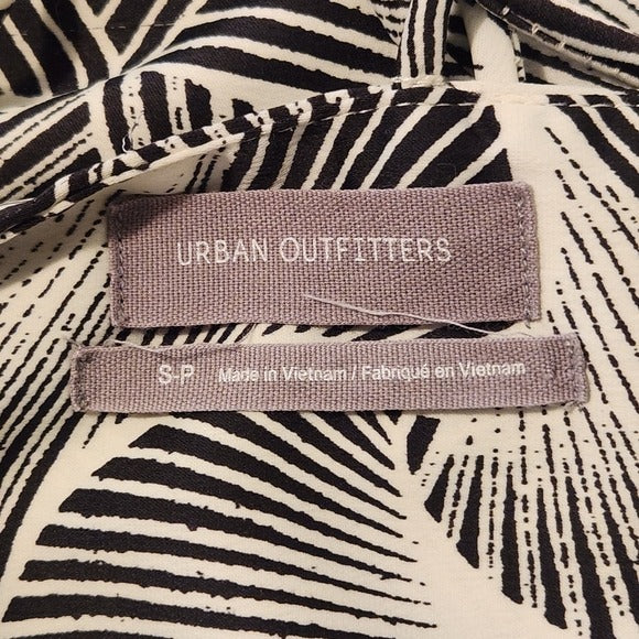 Urban Outfitters Black and White Print Satin Slip Midi Dress Size Small