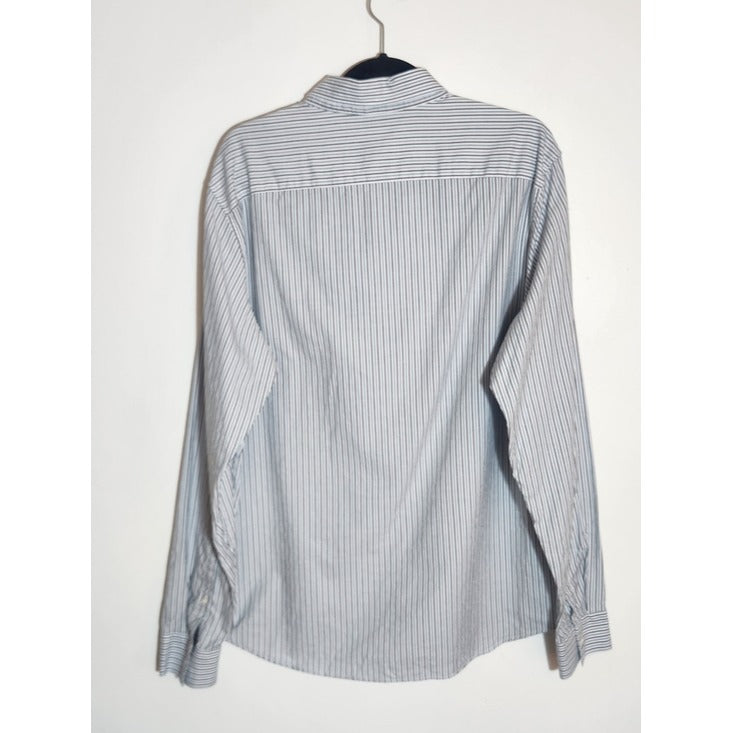 Michael Kors Black and Green Striped Long Sleeve Dress Shirt Size XL