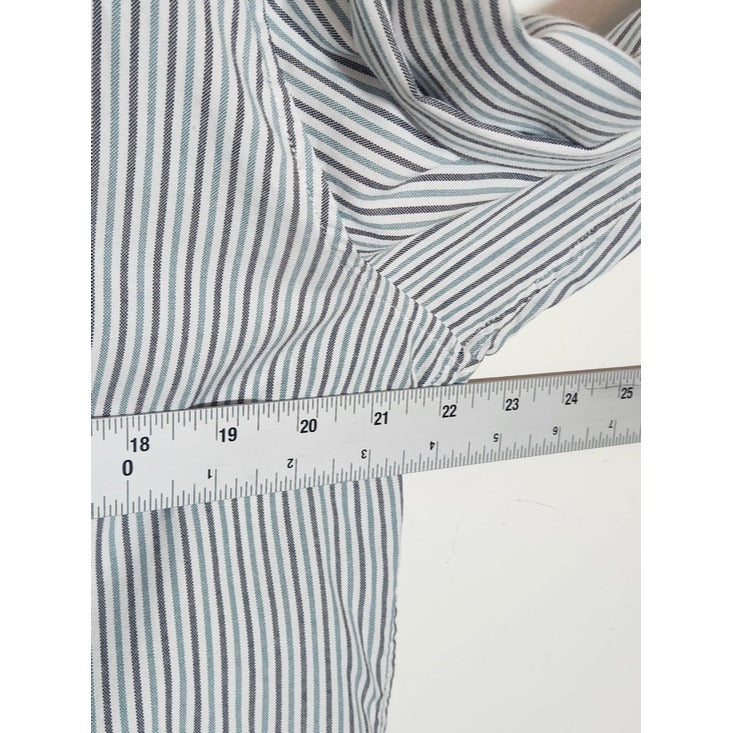 Michael Kors Black and Green Striped Long Sleeve Dress Shirt Size XL