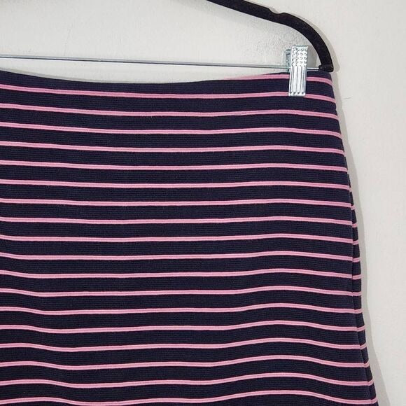 Talbots Navy and Pink Striped Skirt Size 6 Talbots Preppy Striped Knit Skirt