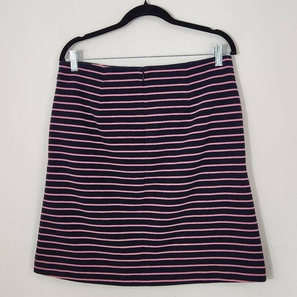 Talbots Navy and Pink Striped Skirt Size 6 Talbots Preppy Striped Knit Skirt