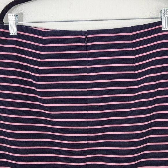 Talbots Navy and Pink Striped Skirt Size 6 Talbots Preppy Striped Knit Skirt