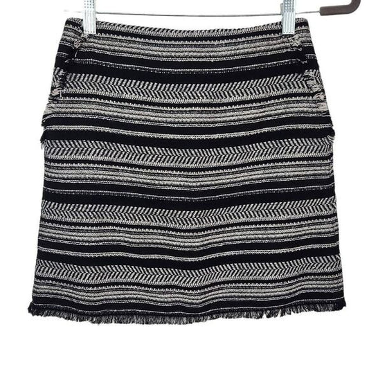 LOFT Black and White Tweed Pencil Skirt Size 00 Tweed Mini Skirt