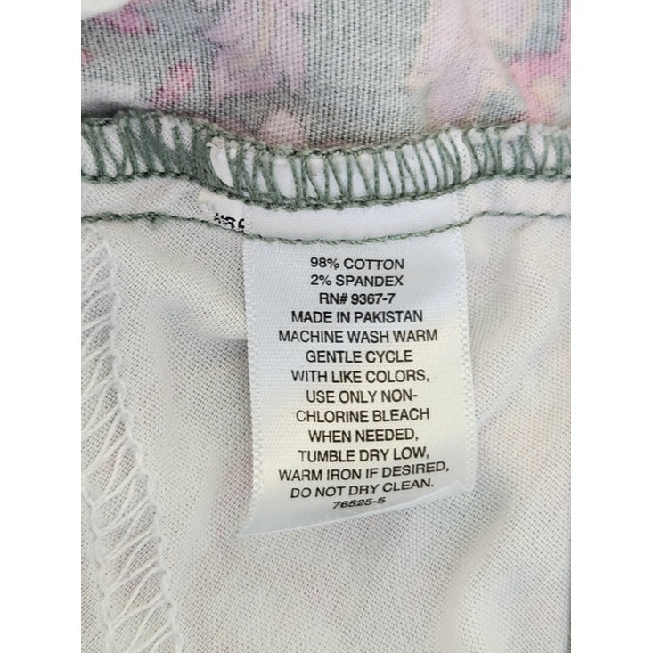 St. John's Bay Green and Pink Floral Bermuda Shorts Size 20