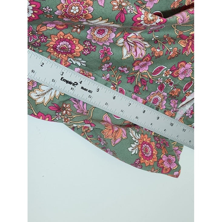 St. John's Bay Green and Pink Floral Bermuda Shorts Size 20