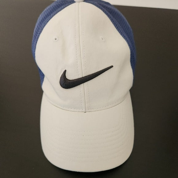 Nike Golf Men's Fitted Trucker Hat in Blue and White