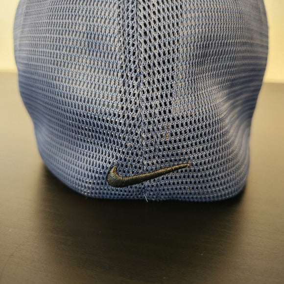 Nike Golf Men's Fitted Trucker Hat in Blue and White