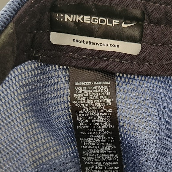 Nike Golf Men's Fitted Trucker Hat in Blue and White