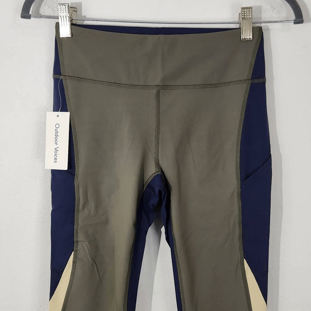 Outdoor Voices Colorblock Athletic Leggings NWT Size XXS Green Leggings