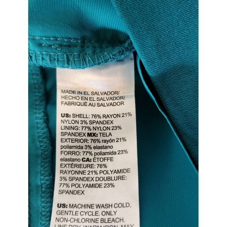 Chico's Teal Blue Pull On Cropped Pants Size 10