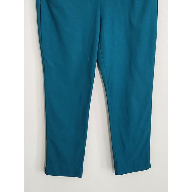 Chico's Teal Blue Pull On Cropped Pants Size 10