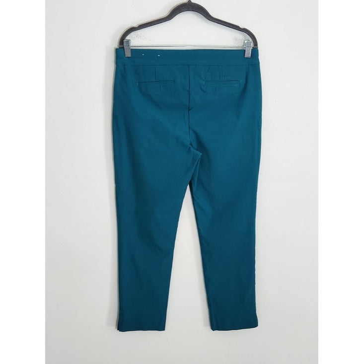 Chico's Teal Blue Pull On Cropped Pants Size 10