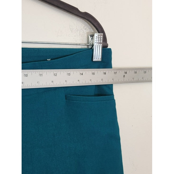 Chico's Teal Blue Pull On Cropped Pants Size 10