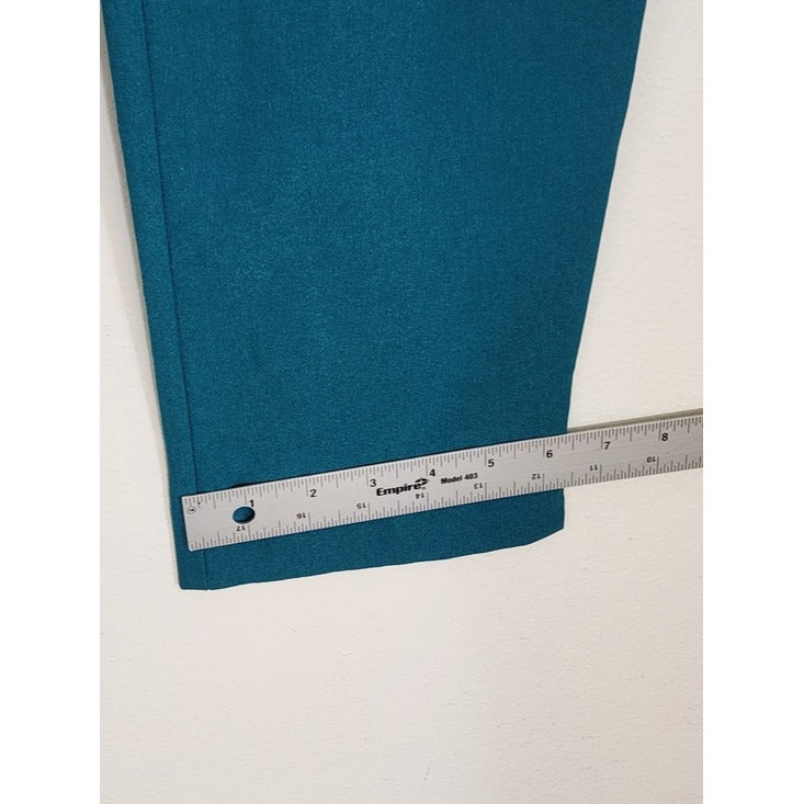Chico's Teal Blue Pull On Cropped Pants Size 10