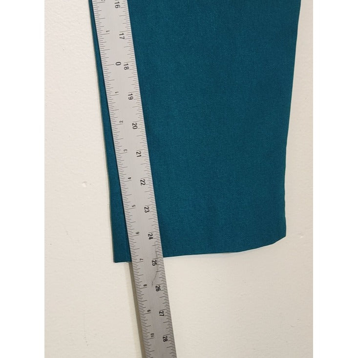 Chico's Teal Blue Pull On Cropped Pants Size 10