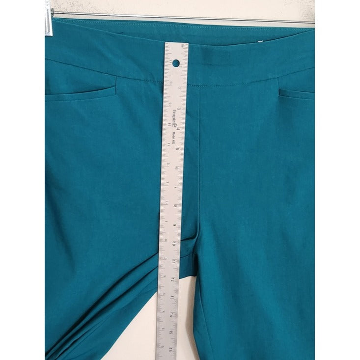 Chico's Teal Blue Pull On Cropped Pants Size 10