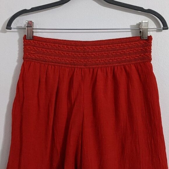 New Directions Red Boho Shorts Size Small Red Pull-on Shorts