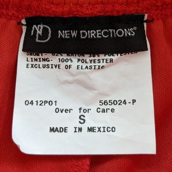 New Directions Red Boho Shorts Size Small Red Pull-on Shorts