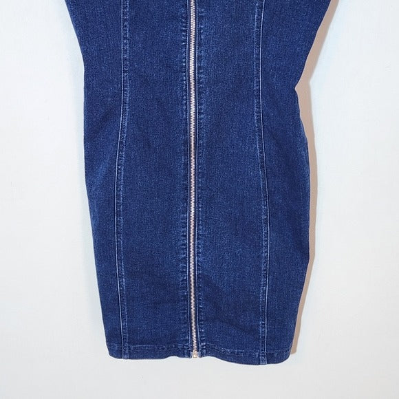 Iris Denim Mini Bodycon Dress Size Medium