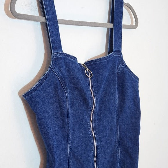 Iris Denim Mini Bodycon Dress Size Medium