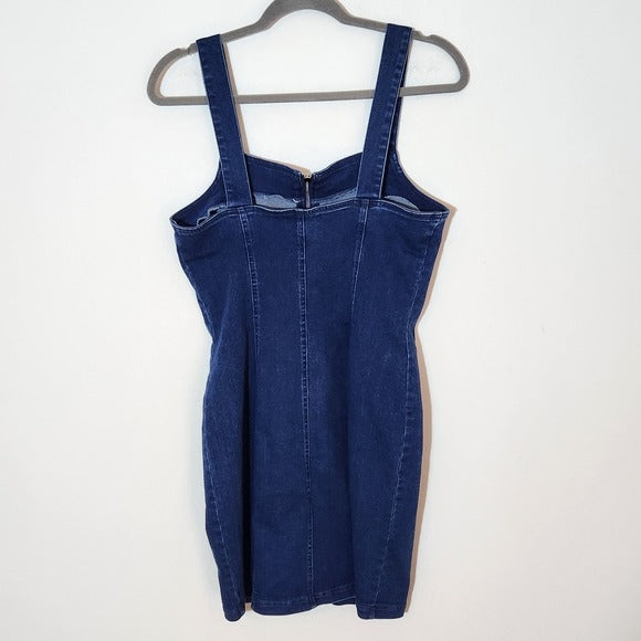 Iris Denim Mini Bodycon Dress Size Medium
