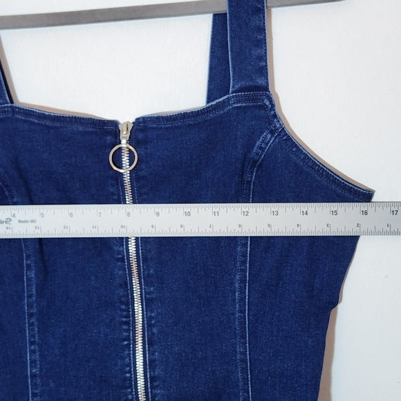 Iris Denim Mini Bodycon Dress Size Medium