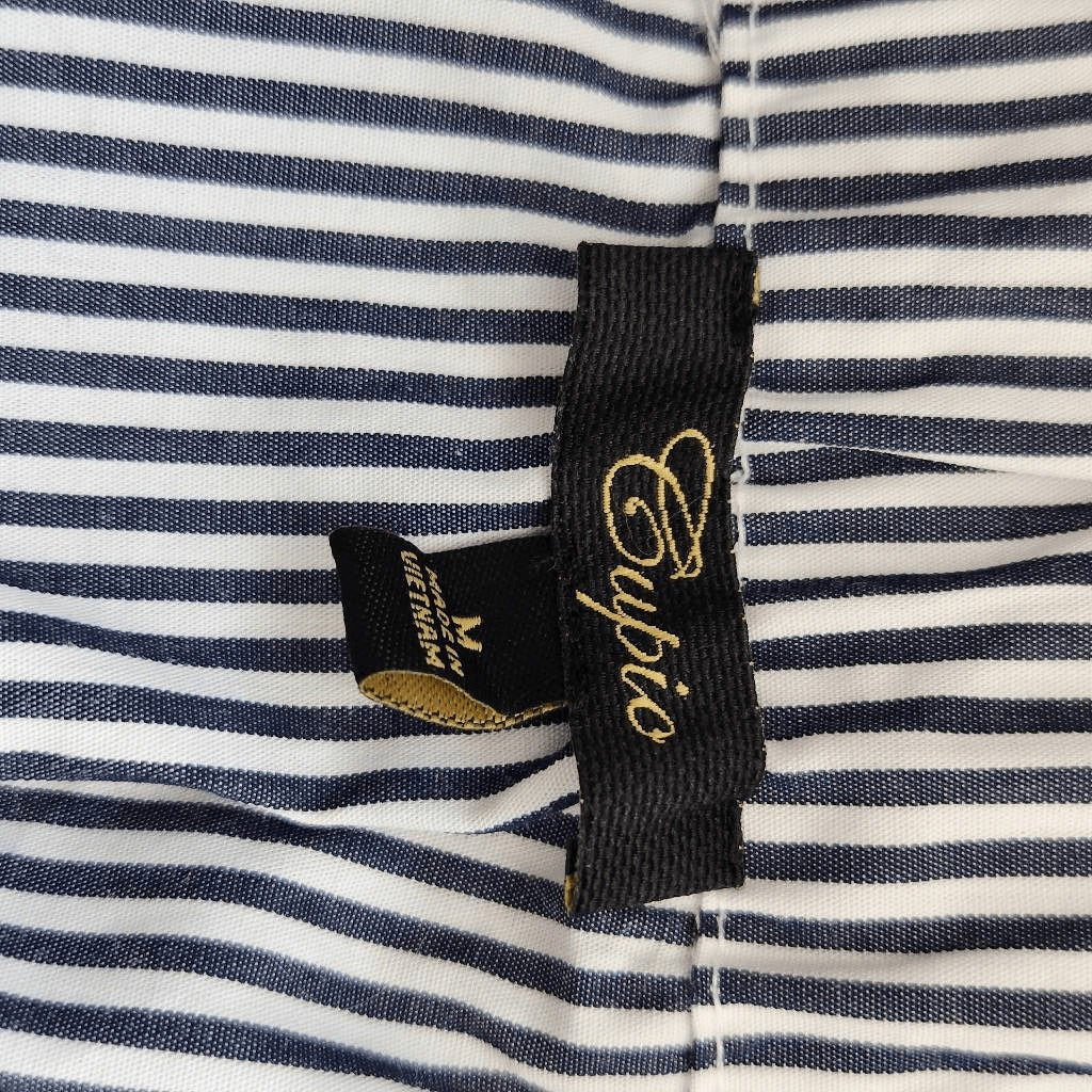 Cupio Navy Stripe Off the Shoulder Top Size Medium Preppy Striped Top