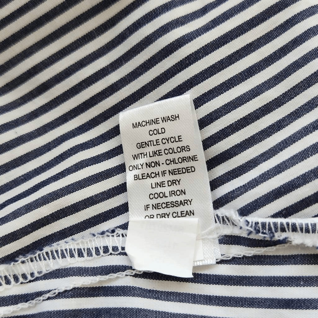 Cupio Navy Stripe Off the Shoulder Top Size Medium Preppy Striped Top