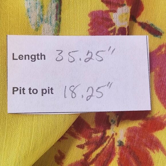 All in Favor Yellow Floral Mini Wrap Dress Size Medium, New