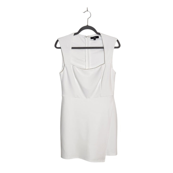 Lulus White Sleeveless Romper with Skort Styling Size Large Bridal Romper