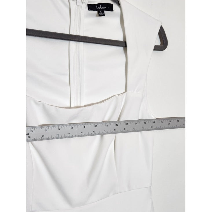 Lulus White Sleeveless Romper with Skort Styling Size Large Bridal Romper