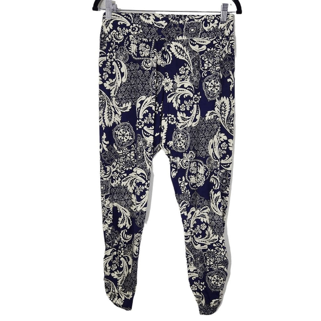 Michael Lauren Blue and White Joggers Size Small NWT Pablo Pant with Shirring