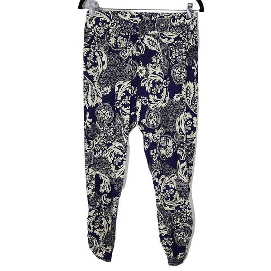 Michael Lauren Blue and White Joggers Size Small NWT Pablo Pant with Shirring