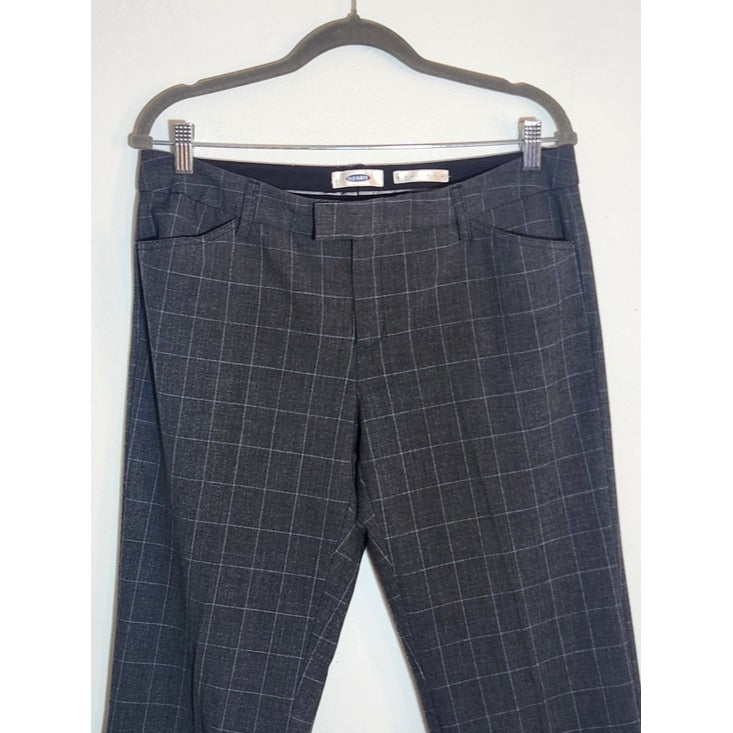Old Navy Gray Plaid Bootcut Dress Pants Size 10