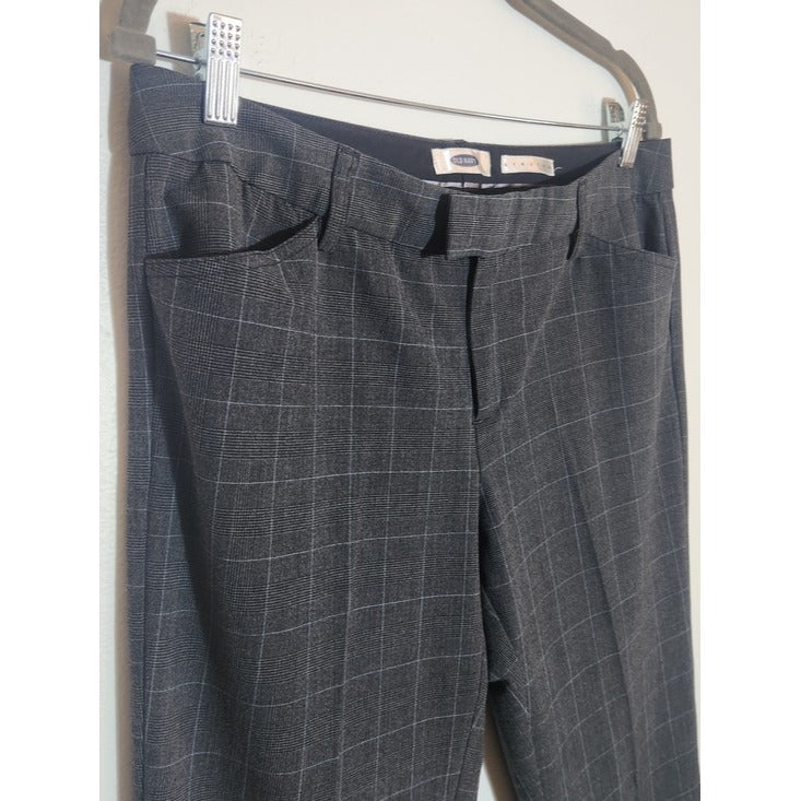 Old Navy Gray Plaid Bootcut Dress Pants Size 10