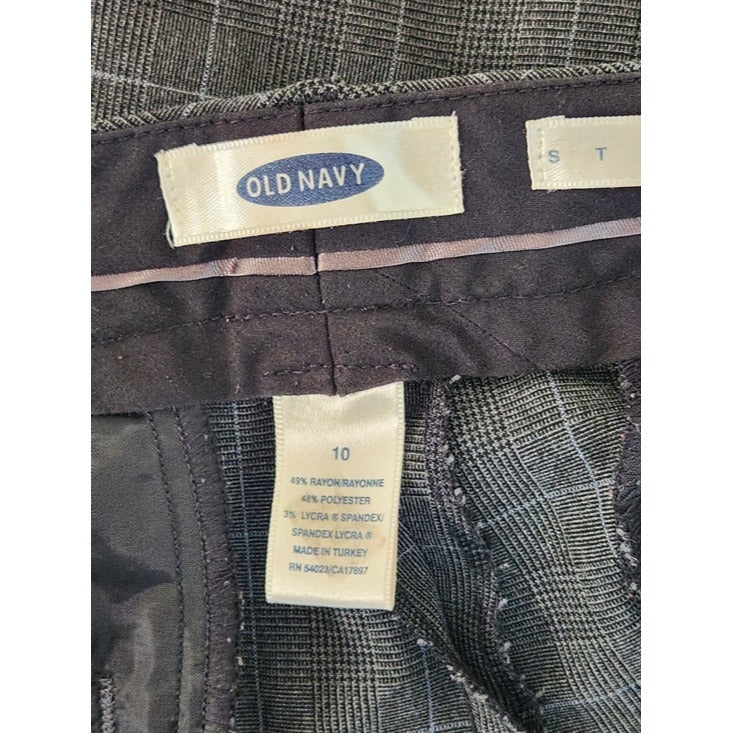 Old Navy Gray Plaid Bootcut Dress Pants Size 10