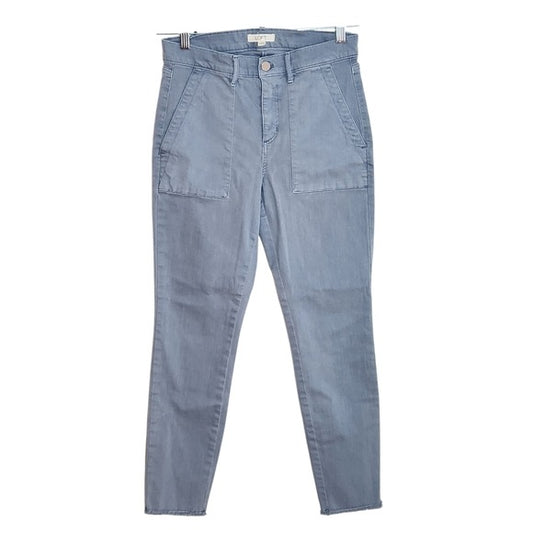 Loft Light Blue Slim Fit Cut Off Ankle Jeans Size 4