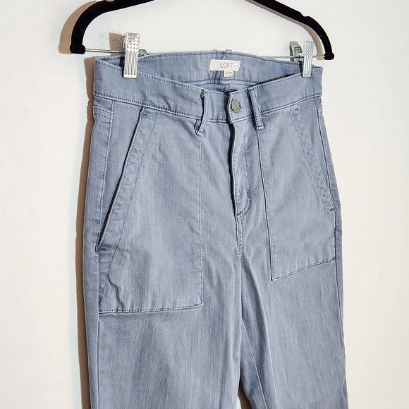 Loft Light Blue Slim Fit Cut Off Ankle Jeans Size 4