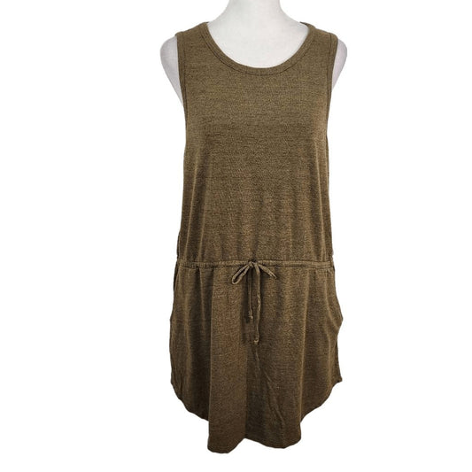 Chaser Olive Green Mini Tank Dress with Drawstring Waist NWT Size Medium