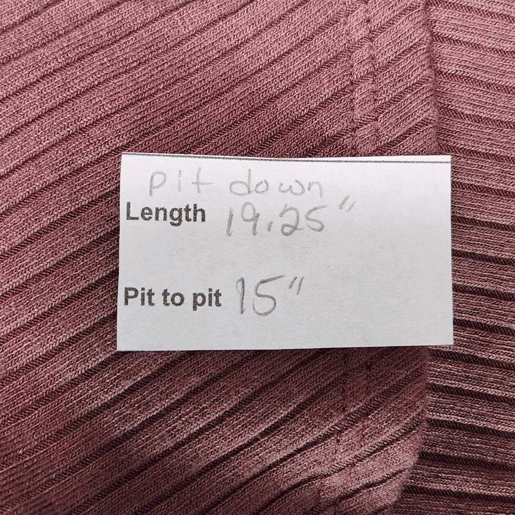 Michael Lauren Mauve Ribbed Knit One Shoulder Top Ruffle Accent NWT Size Large