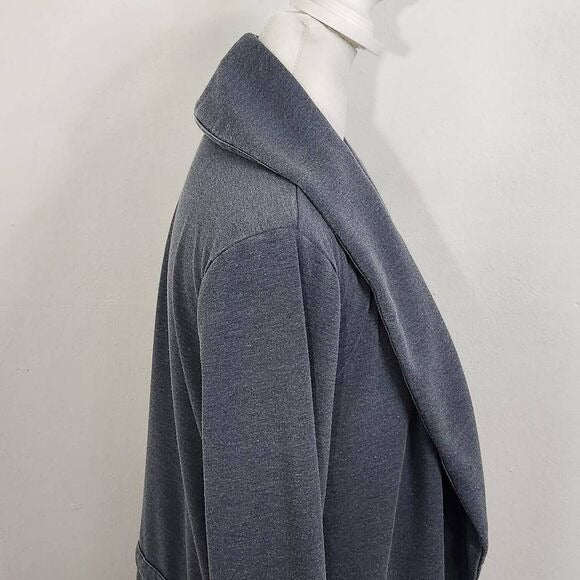 AnyBody Washed French Terry Dark Blue Shawl Collar Jacket Size XS