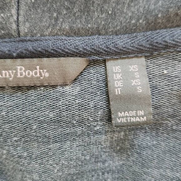 AnyBody Washed French Terry Dark Blue Shawl Collar Jacket Size XS