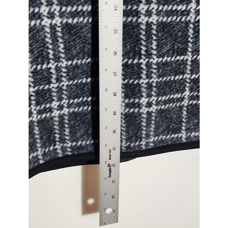 Ike Behar Womens Dark Gray Plaid Plush Coat Size Medium
